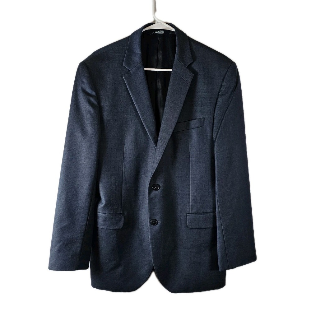 Jos. A Bank Traveler's Collection Slim Fit Navy Blazer 10% Wool 43R (40R) EUC